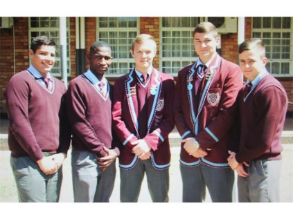 VERKOSE: Die spelers wat gekies is: John-Loyd Dadswell, Gerald Job, Xander Snyman, Francois Beukes en Tiaan van Graan. (afwesig: Jacobus Visser).