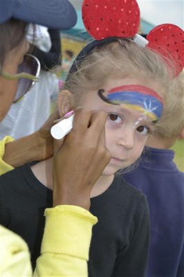 Layla had her face painted for the day.