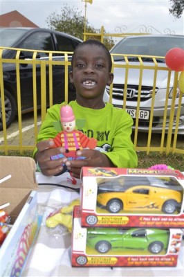 Shadrack Quashik in grade R also like to play with the cars he was selling.s