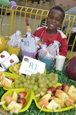 Kamo Mashale offered me a fruit stick to nibble on.