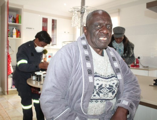 UPSET: Sam Mhangwani, still in his pyjamas as he explained to the RECORD what had happened.