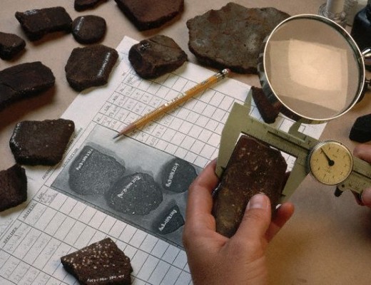 Archaeologist Measuring Artifacts