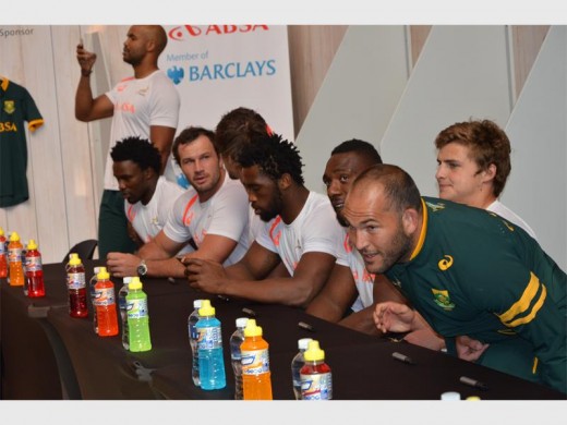 EXCITED: The Springboks were happy to see so much support from the fans.