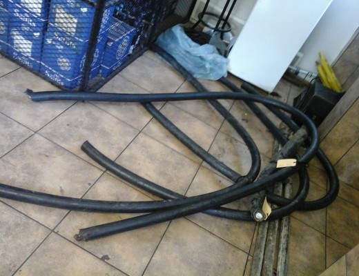 CUT: Cables that were allegedly stolen.