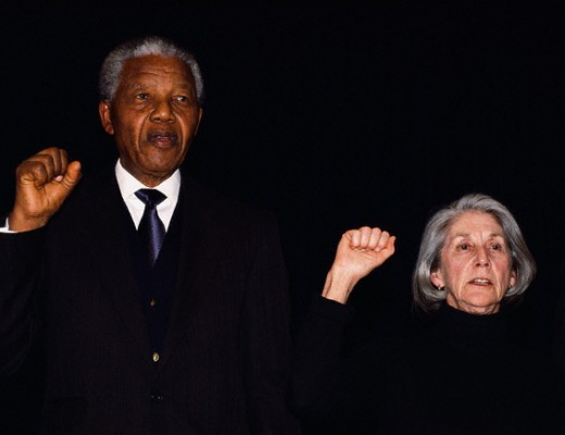 29 May 1993, Johannesburg, South Africa Johannesburg, South Africa: Nelson Mandela and author Nadine Gordimer sing National Liberation Anthem at Ghandi Memorial 