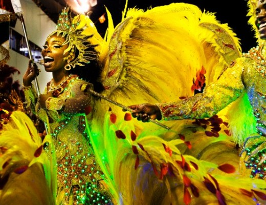 Rio de Janeiro, Brazil --- Although Carnival is celebrated in towns and villages throughout Brazil and other Catholic countries, Rio de Janeiro has long been regarded as the Carnival Capital of the World. The Rio Carnaval is not only the biggest Carnival, it has also a benchmark against which every other carnival is compared and one of the most interesting artistic events on the Globe. Almost everyone has heard of the Rio Carnaval. Foreign visitors to it alone number around 500,000 every year. --- Image by © ROBIN UTRECHT FOTOGRAFIE/HillCreek Pictures/Corbis