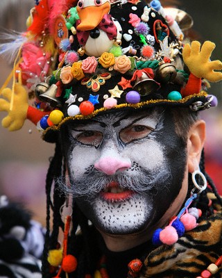 18 Feb 2007, Dunkerque, France --- Dunkerque is a small harbor town that celebrates its cultural heritage with a two month long Carnival every year, between late January and early March. The festival is the remainder of the town's traditional send off for its fishermen as they left for the dangerous Icelandic waters. --- Image by © Philippe Lissac /Godong/Corbis