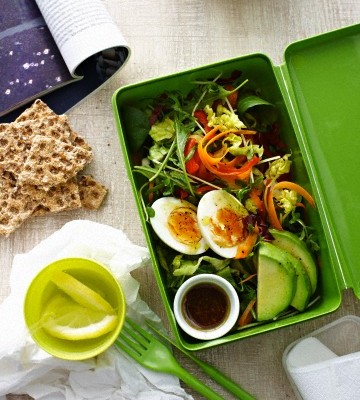 Lunch box of egg salad