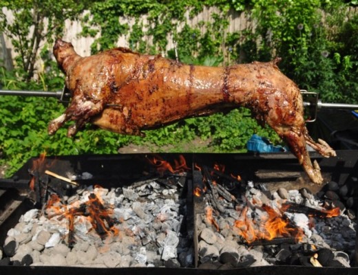 lamb on the spit greece