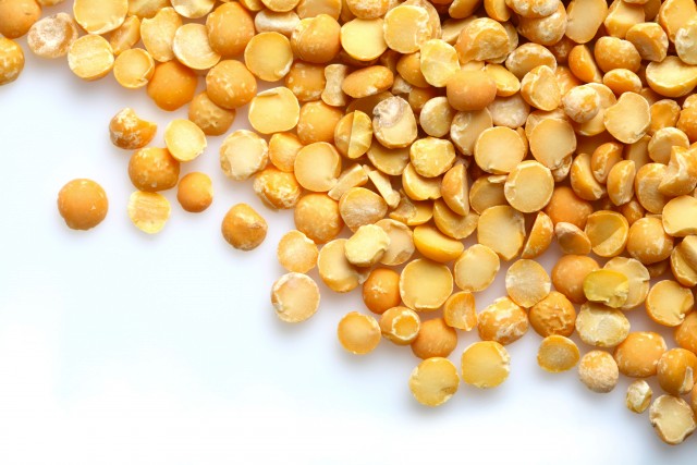 Lentil on white background - close-up