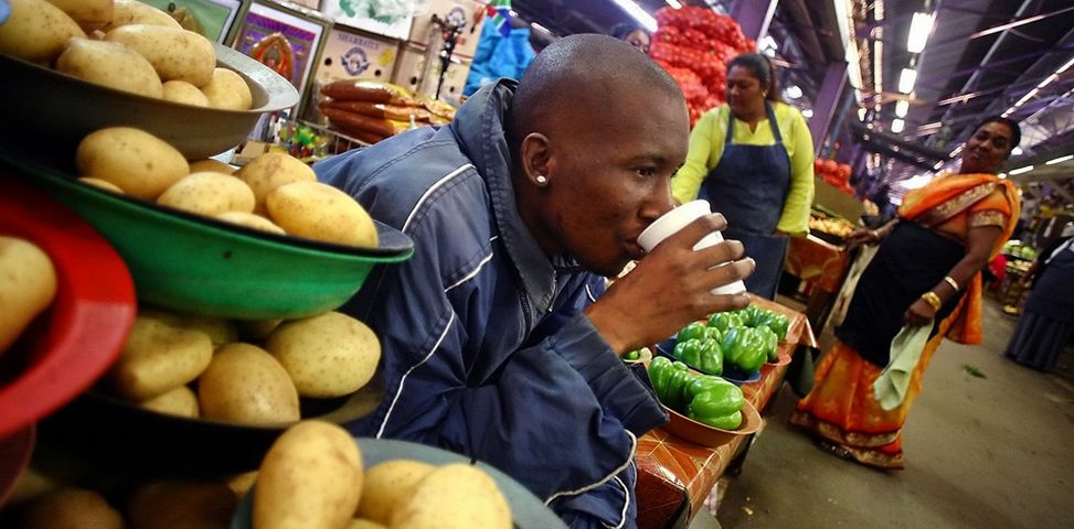 Vegetable and fruit vendor in Durban. Image: AFP Photo