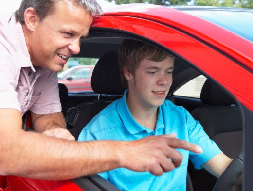 Teenage Boy Learning How To Drive