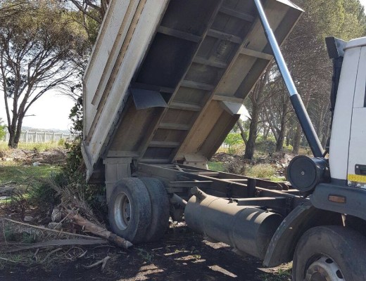 DUMPING: The truck dumped rubbish.