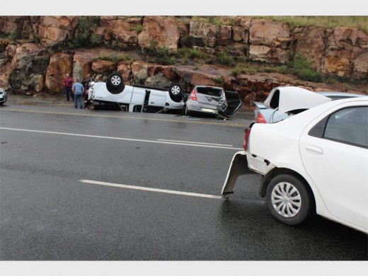 ACCIDENT SCENE: David McCullough and Rui Natario's vehicles on the side of the highway.