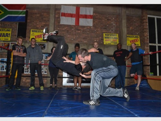 SKILLS DEVELOPMENT: Wrestlers training hard to hone their skills.