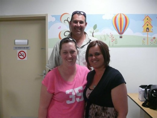 SISTERLY SUPPORT: Front: Katinka Roodt and Maryke Myburgh. Katinka says her sister is always there when they need support or help. Back: Pieter Roodt.